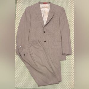 Isaia Napoli Black Sheep Wool Suit 42R Jacket / 36 x 31.5 Pants Made in Italy